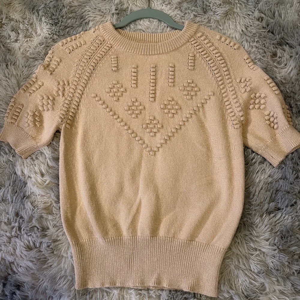 Philosophy Textured Knit Short Sleeve Sweater | XS